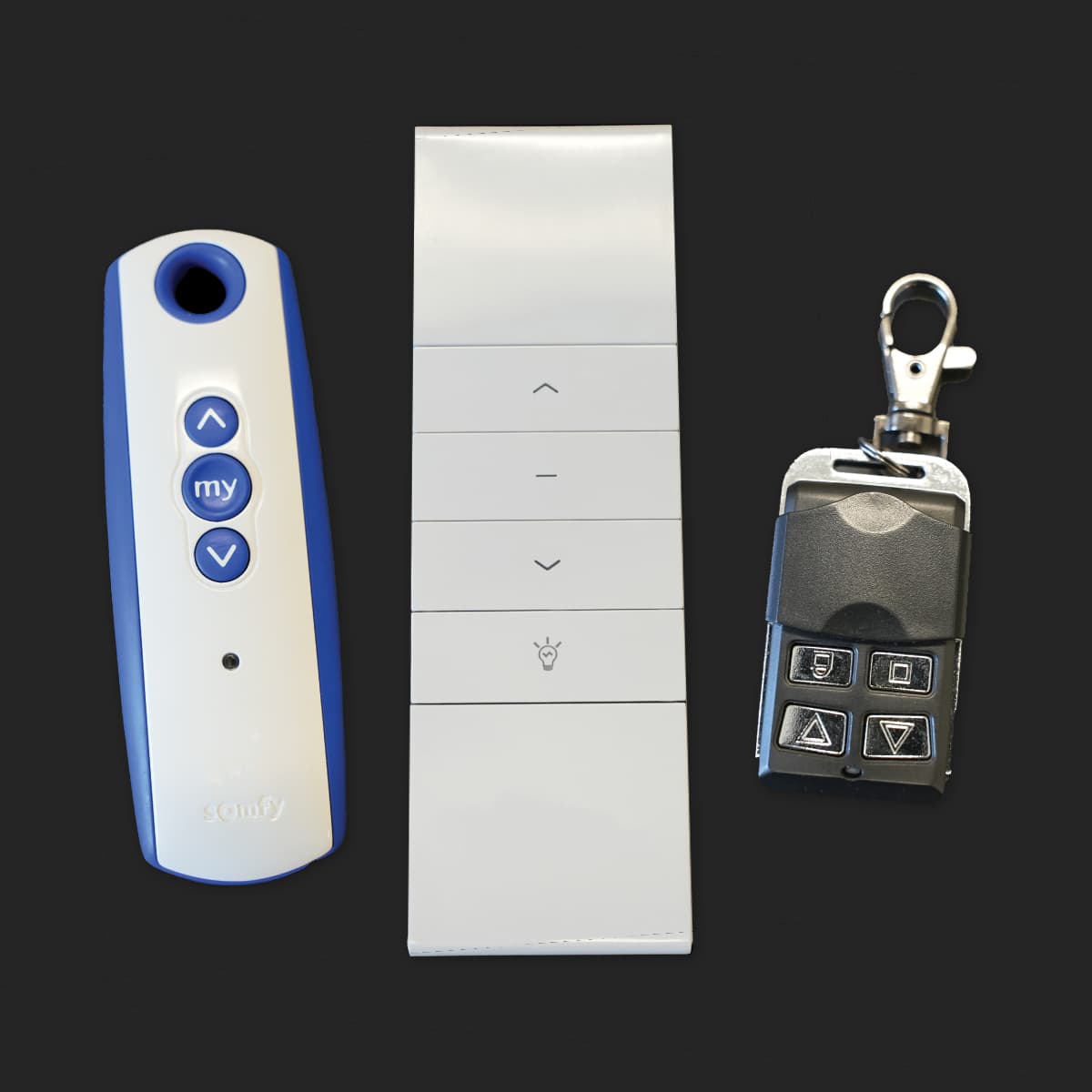 Wireless remote and wall-control options for a SunPro retractable awning.